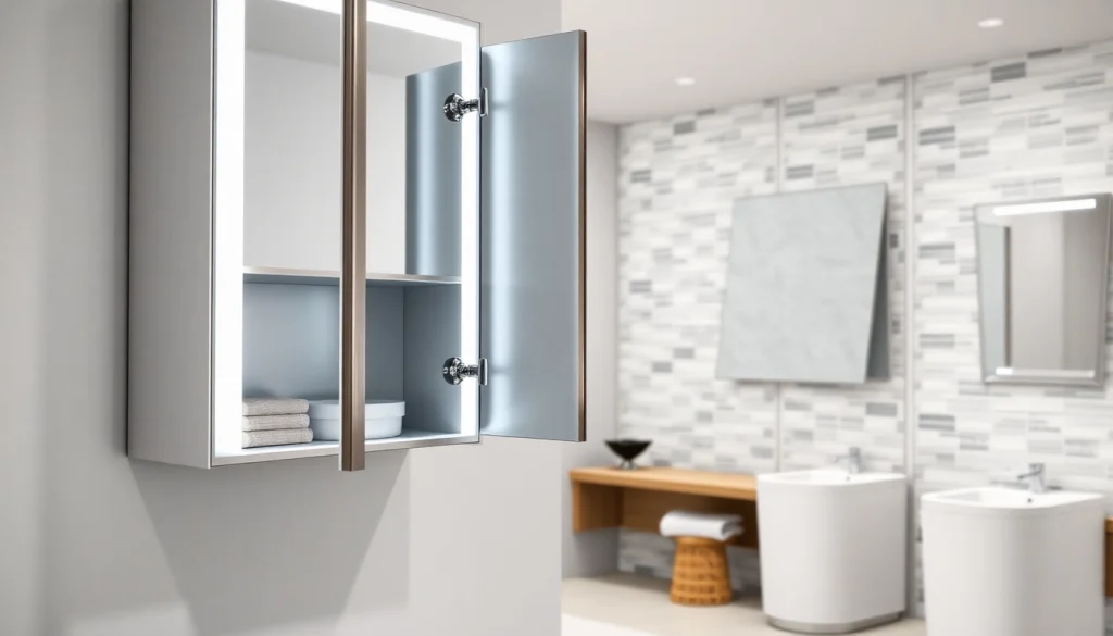 Der sonni Spiegelschrank bietet stilvolle Aufbewahrungslösungen im modernen Badezimmer.