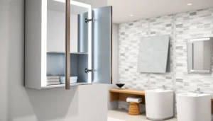 Der sonni Spiegelschrank bietet stilvolle Aufbewahrungslösungen im modernen Badezimmer.