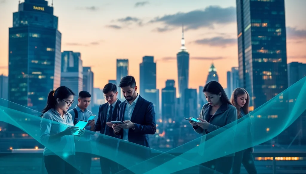 Unveiling the impact of technology on society at https://mohamedmmblog.tech, with diverse individuals engaging with smart devices.