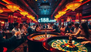 Players at a roulette table enjoying the thrill of c168 com casino games while placing bets.