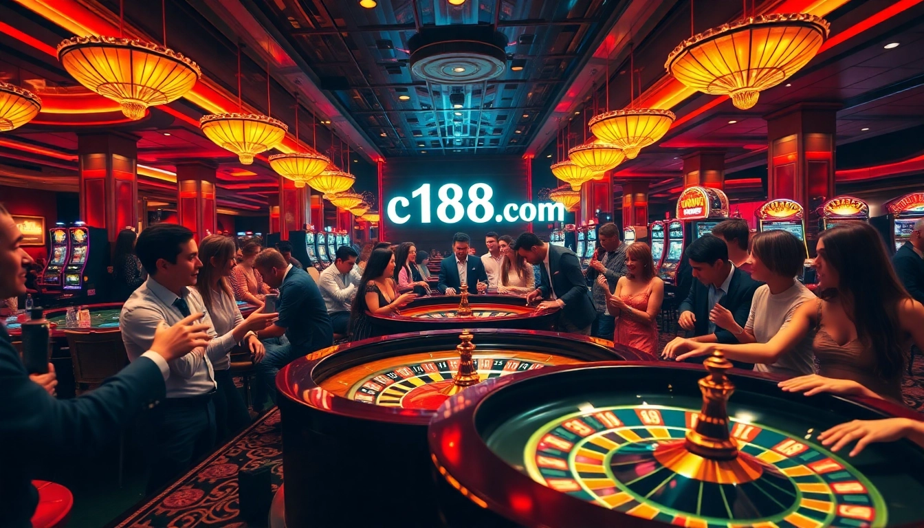 Players at a roulette table enjoying the thrill of c168 com casino games while placing bets.