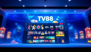 Experience TV88's modern online gambling interface showcasing interactive games and promotions.