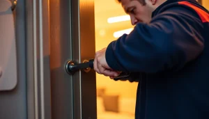 Schlüsseldienst Germersheim öffnet beschädigungsfrei eine Tür mit professionellem Werkzeug.