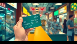 카드깡을 조작하는 금융 거래의 장면을 보여주는 일러스트레이션