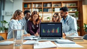 Healthcare professionals collaborating on the ADAPTABLE Aspirin Study, showcasing teamwork and innovation.