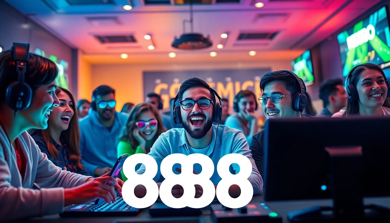 Exciting online gaming experience with 888new, featuring diverse players and modern interfaces.