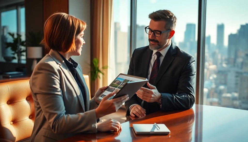 Beratung durch beste Immobilienmakler auf https://immobilienmakler-bester.de in eleganter Büroumgebung