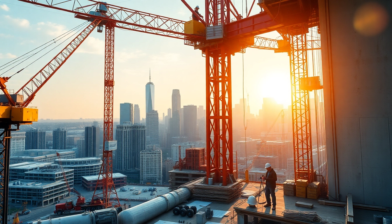 Showcasing a dynamic project by a New York City Commercial General Contractor amid a bustling construction site.