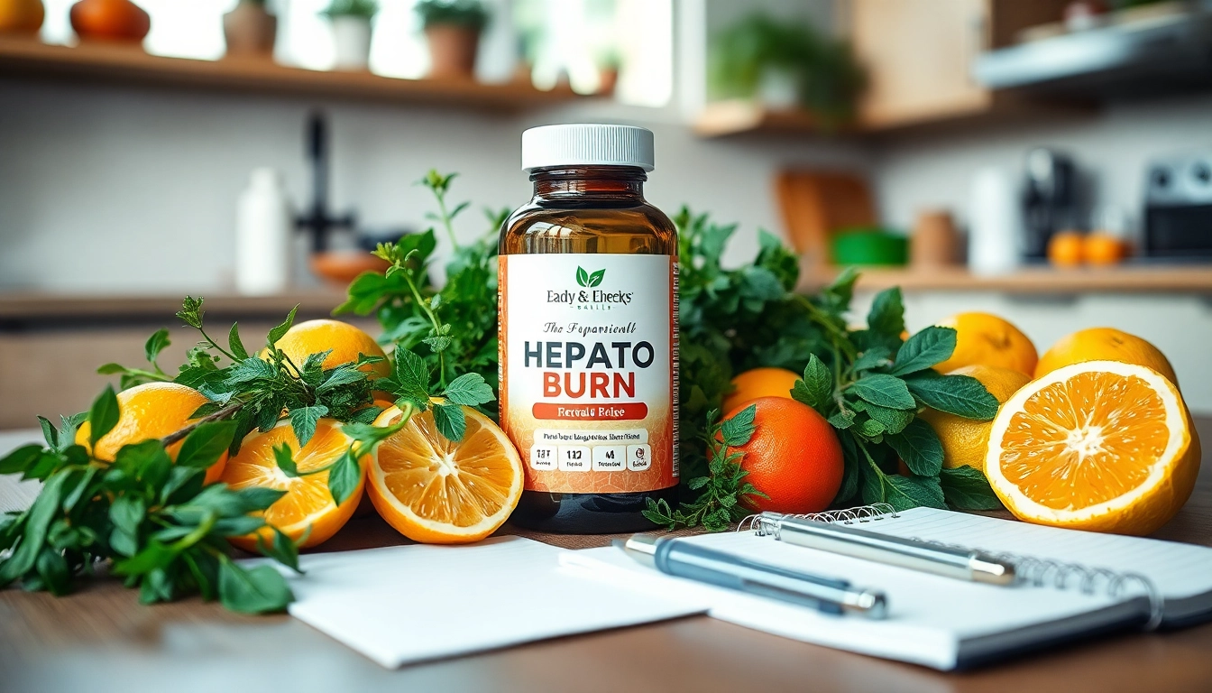 Engaging hepatoburn reviews in a kitchen setting with vibrant herbs and fresh citrus.
