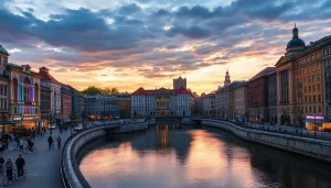 Вигляд на місто Суми з сайту https://sumy24.com.ua, з елементами нічного життя.