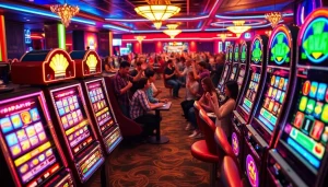 Menikmati permainan bro138 slot dengan mesin slot berwarna-warni di kasino