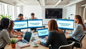 Bezoekers vinden bedrijven eenvoudig via https://bedrijvengidsen-nederland.nl in een moderne kantooromgeving.