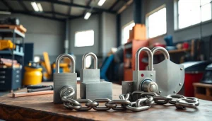 Insegna di qualità e sicurezza per serrature dakenlocks.com mostrata in un ambiente di lavoro.