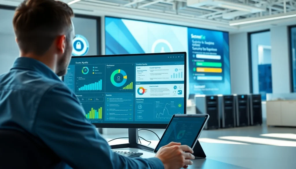 Visualize Microsoft 365 Security & Compliance with a cybersecurity expert monitoring real-time security data.