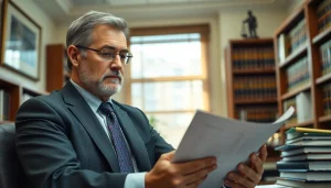 Engaging personal injury lawyer at https://www.marylandpersonalinjurylawyer.com analyzing legal documents.