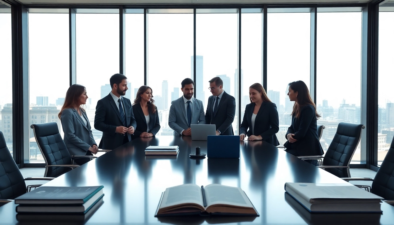 Legal experts consulting at https://www.turnpikelaw.com in a modern office setting.