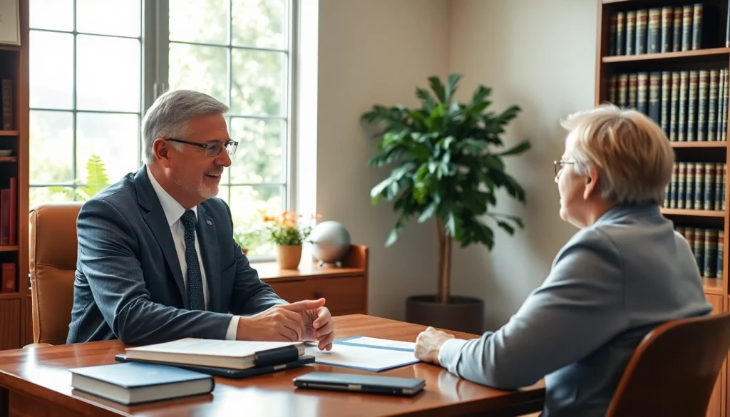 Engaged Plantation, Boca Raton & Aventura Estate Planning Lawyer discussing with a client in a bright office.