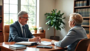 Engaged Plantation, Boca Raton & Aventura Estate Planning Lawyer discussing with a client in a bright office.