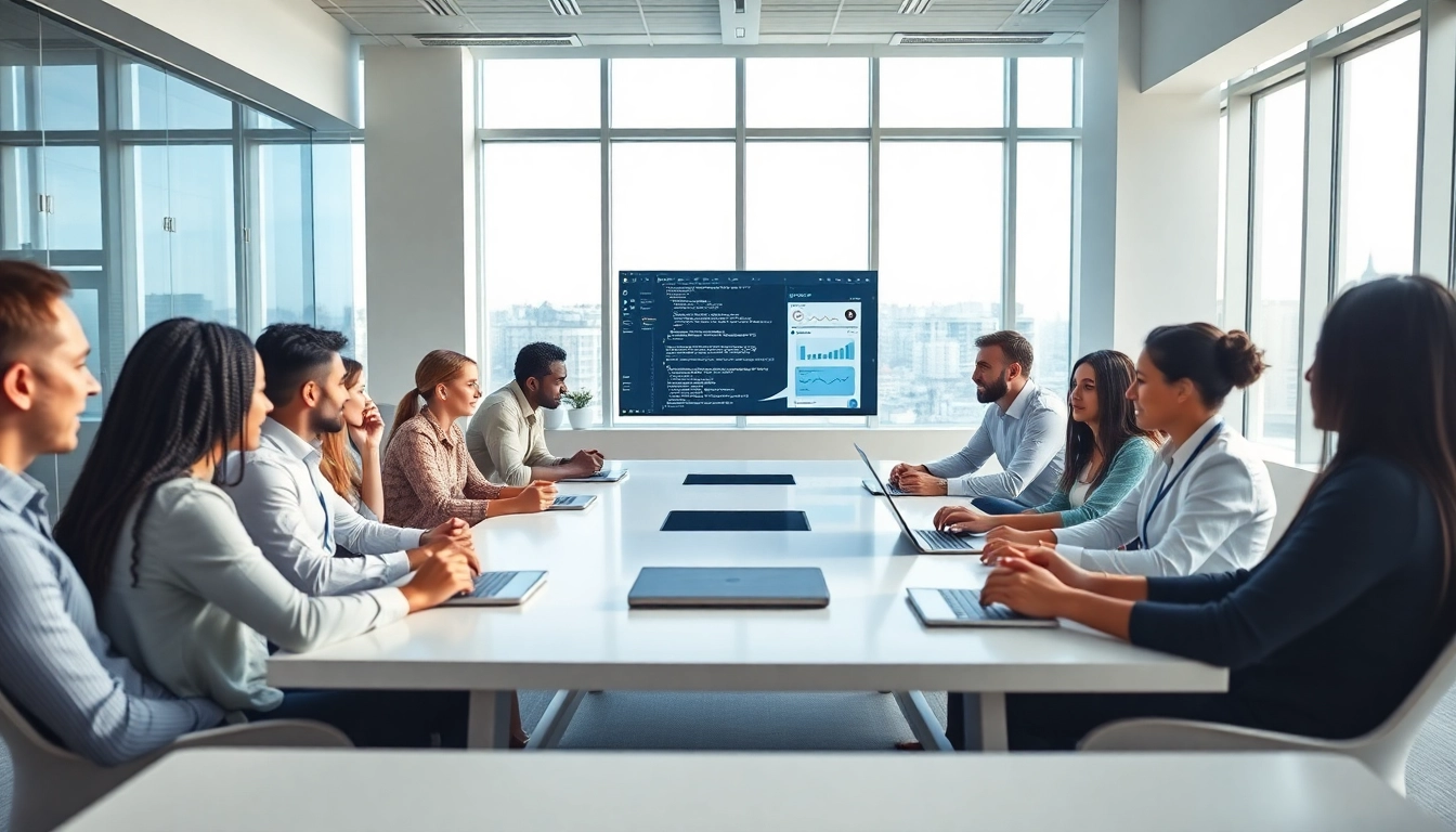 Collaborative team discussing the whatsapp api strategies in a modern office setting.