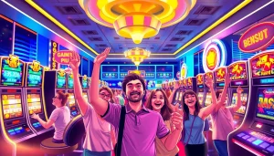 Menampilkan suasana bermain di platform bensu4d yang mengasyikkan dengan mesin slot bersinar.