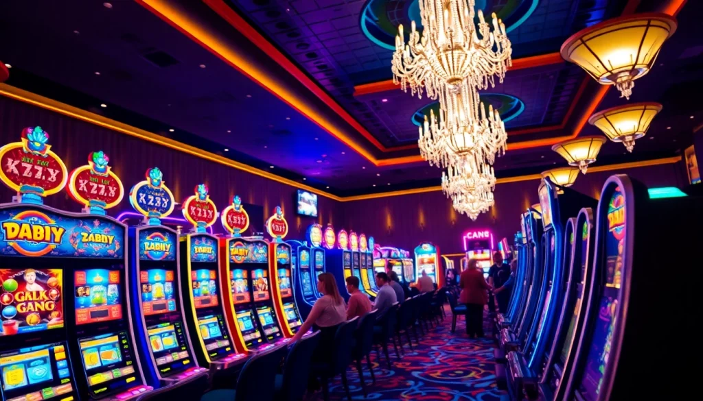 คาสิโนมีผู้เล่นที่ตื่นเต้นอยู่ท่ามกลางการเล่นเกมอย่างสนุกสนาน