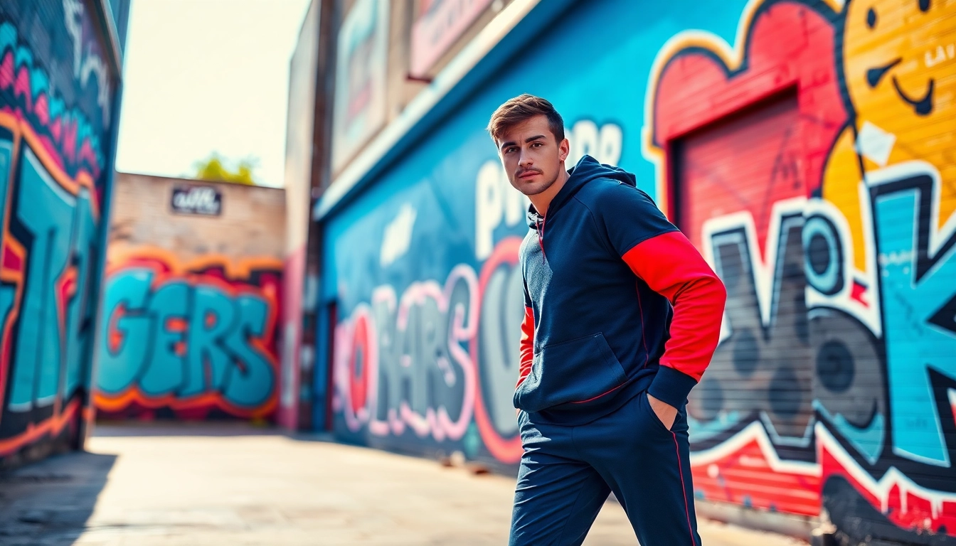 Engage with pa-sport apparel that energizes urban athletes in a vibrant setting.