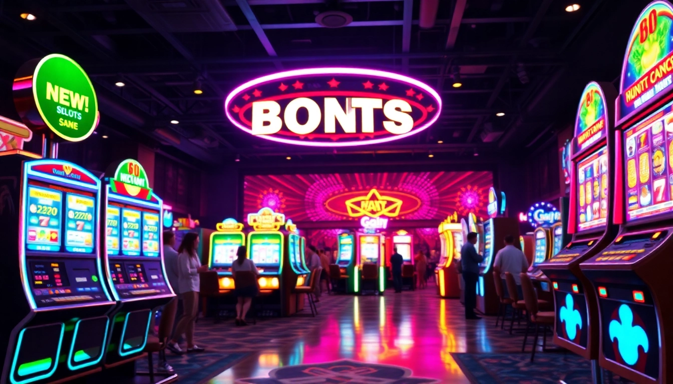 Menggambarkan slot gacor dengan mesin slot berwarna-warni dan pencahayaan cerah yang mengundang antusiasme.