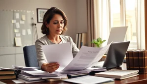 Certified translation (traducción jurada) in a professional office setting.