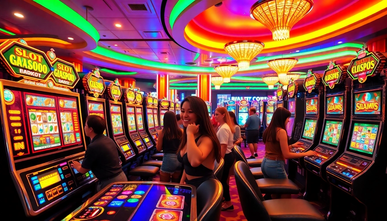 Exciting Slot Gacor Hari ini action in a luxurious casino with vibrant machines and thrilling gameplay.