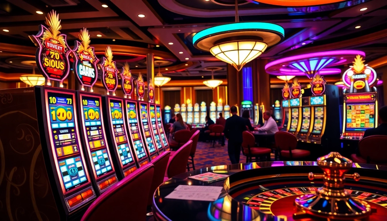 Play exciting doaslot games at a luxurious casino filled with vibrant slot machines and rich ambiance.