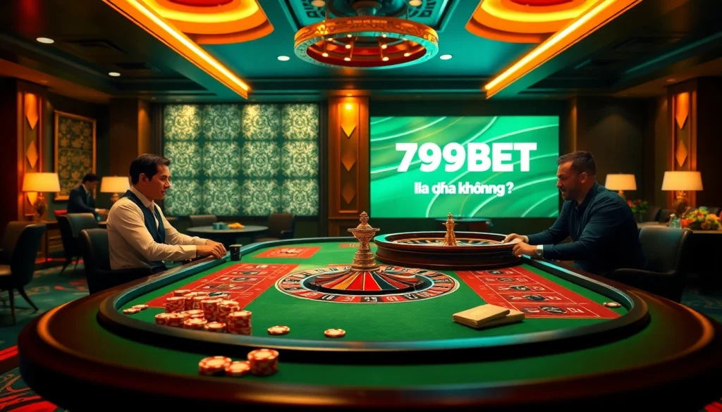 Engaging players at a luxury casino table, examining the integrity of 789BET lừa đảo không ? in a vibrant and thrilling environment.