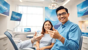 Invisalign Malaysia dental consultation showcasing clear aligners in a modern clinic.