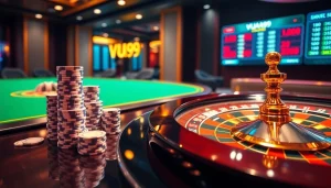 Engaging online casino environment featuring VUA99 branding and vibrant gaming elements.