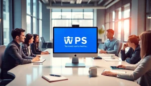 WPS办公软件 showcased in a modern office workspace with professionals collaborating effectively.