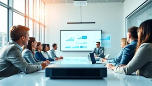 Engaged individuals in a dynamic business meeting illustrating teamwork and innovation.