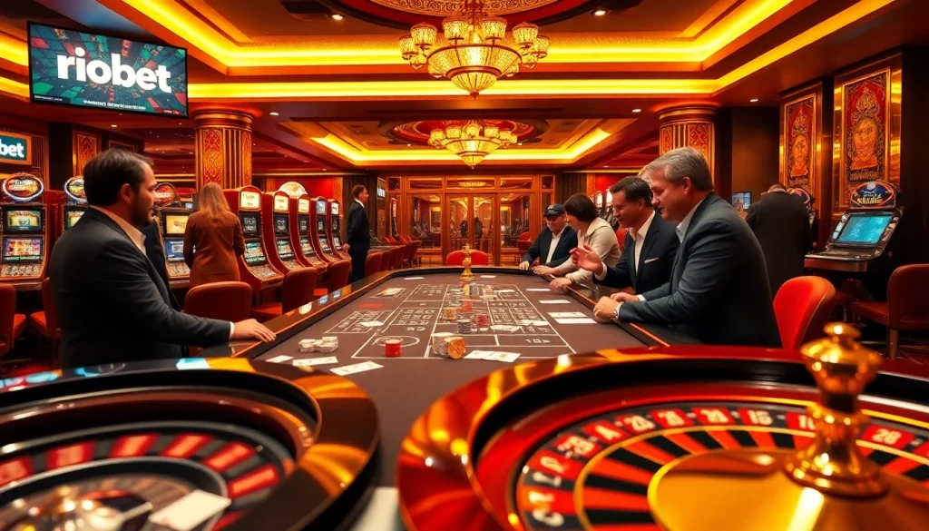 Experience the thrill of gambling at riobet with vibrant casino tables and eager players.