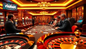 Experience the thrill of gambling at riobet with vibrant casino tables and eager players.