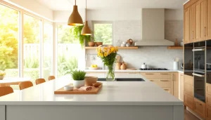 Home renovation showcasing a modern kitchen with natural lighting and inviting decor.