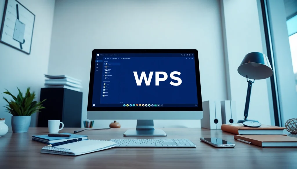 WPS电脑版 displayed on a sleek desktop setup demonstrating modern office productivity