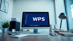 WPS电脑版 displayed on a sleek desktop setup demonstrating modern office productivity
