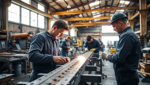 Steel fabricators near me showcasing precision metalwork in an industrial workshop.
