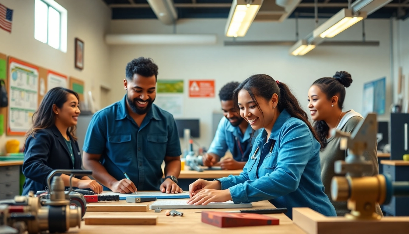 Students collaborating at trade schools oahu, engaged in hands-on projects.