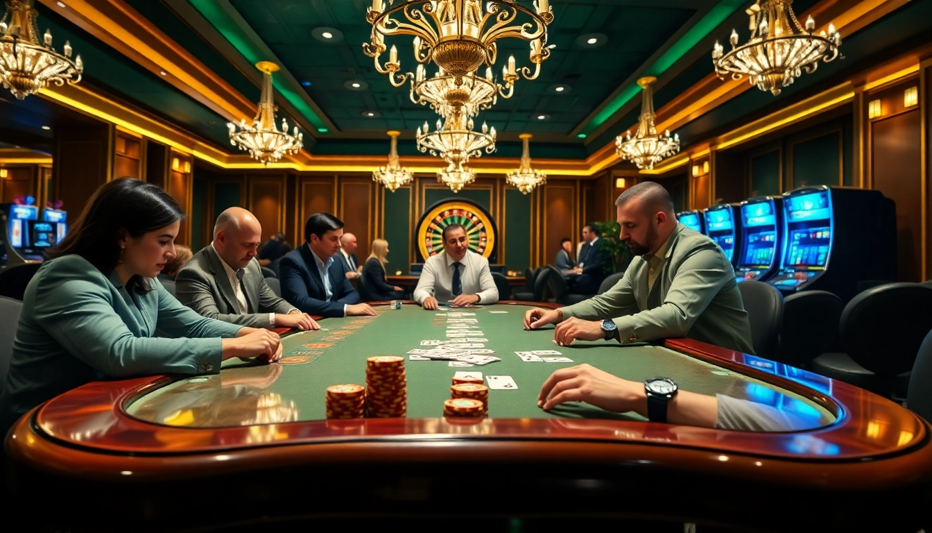 Experience the thrill of KJ C at an exclusive poker table in a luxury casino.
