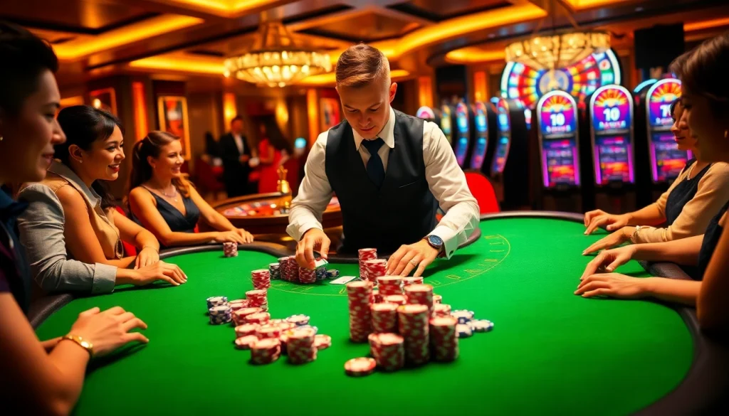 Experience the thrill of poker at a luxurious 123b casino with professional dealers.