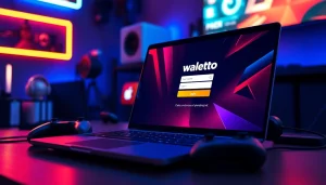 Login ke walettoto dengan tampilan modern dan interaktif pada laptop.