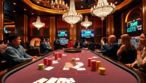 Players enjoying Baccarat at an upscale casino table with XX88 branding prominently displayed.
