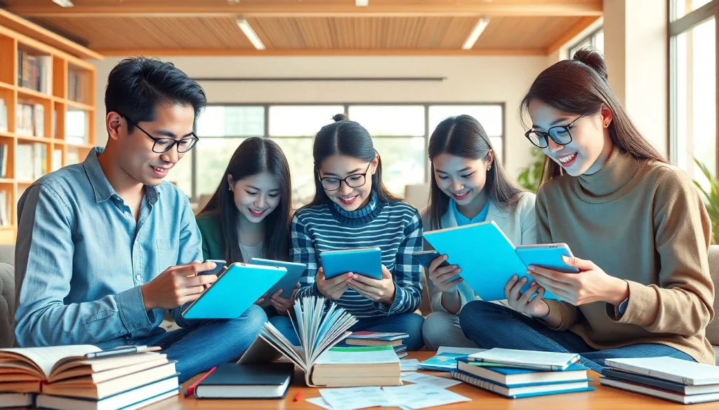 Youdao Dictionary users engaged in collaborative language learning across multiple devices.