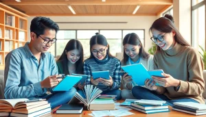 Youdao Dictionary users engaged in collaborative language learning across multiple devices.