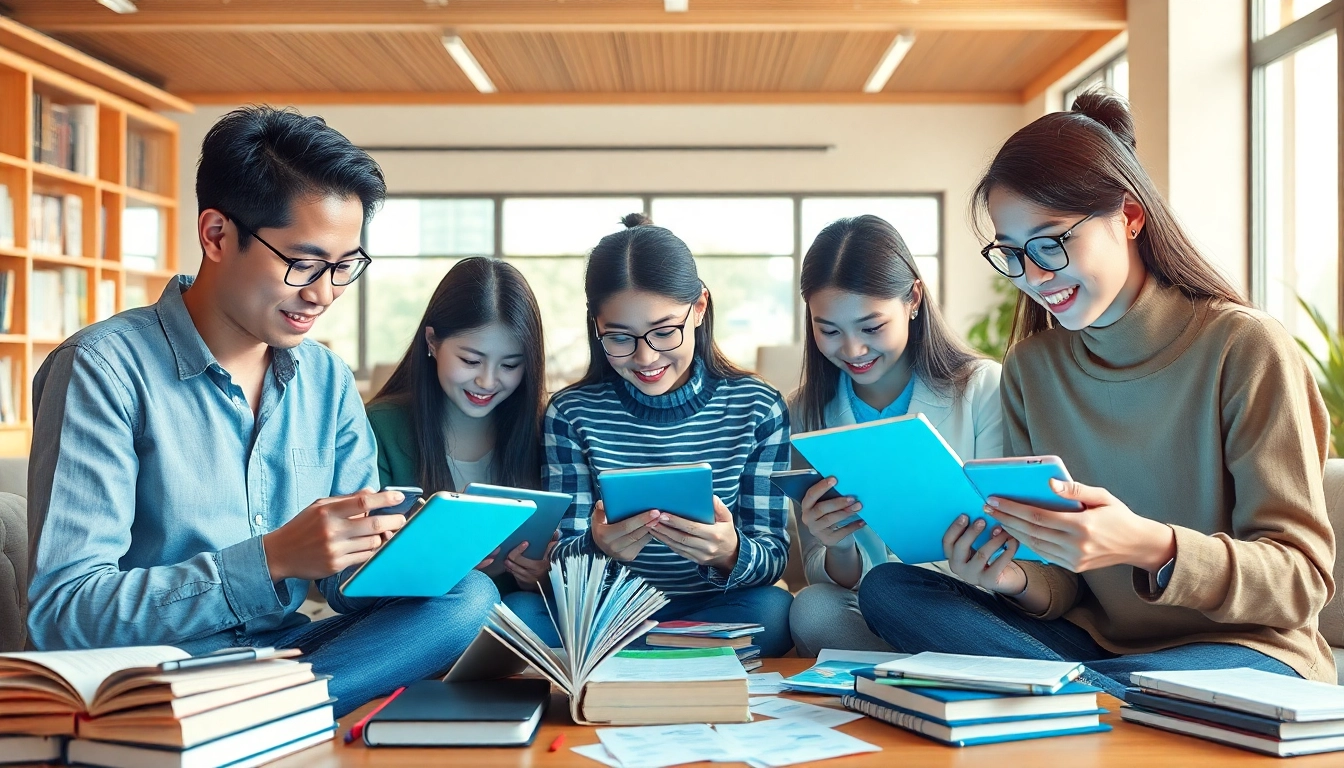 Youdao Dictionary users engaged in collaborative language learning across multiple devices.