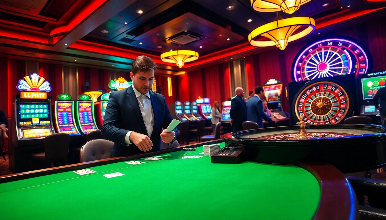 Experience the thrill of tha-bet at a luxurious casino table with live dealer action.